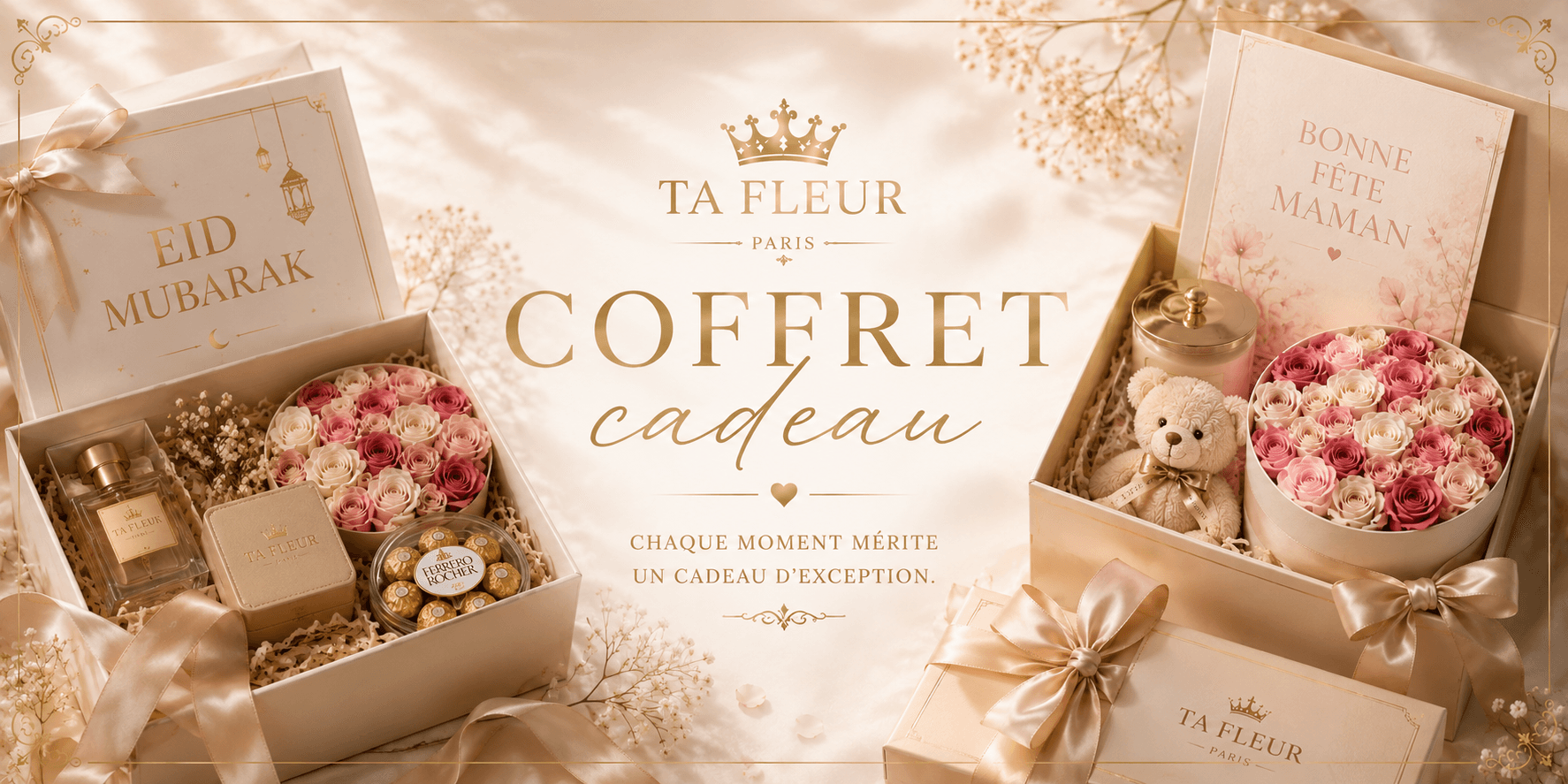 Bannière Coffrets Cadeaux — TA FLEUR