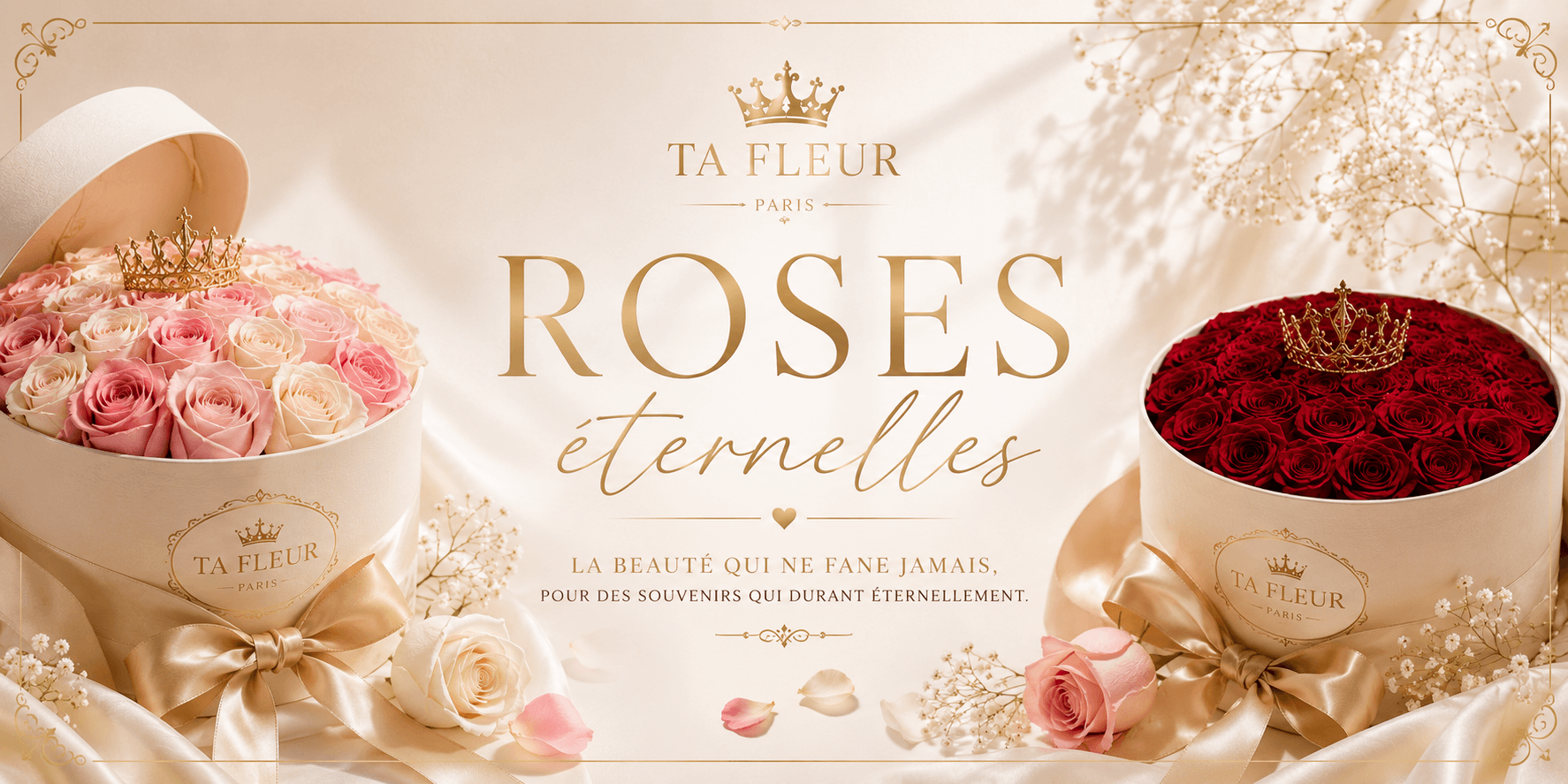 Bannière Roses Éternelles — TA FLEUR