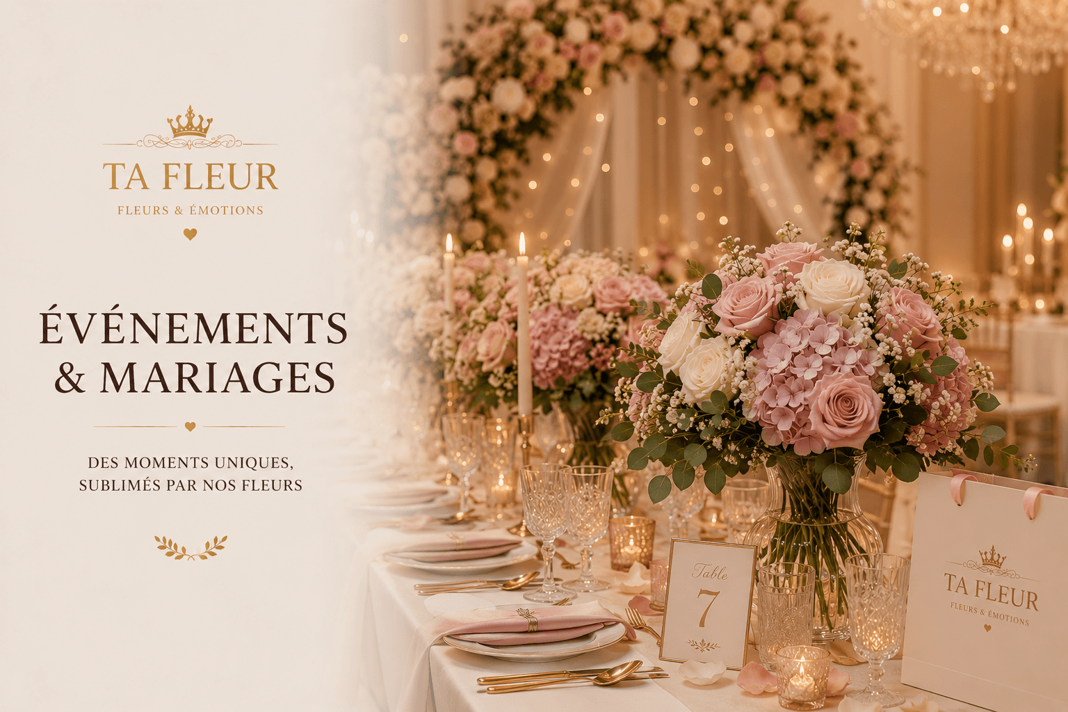 Décoration florale pour mariage TA FLEUR